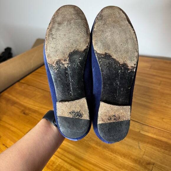 Opening Ceremony Charly Blue Suede Leather Slip On Flats Size 36 - Picture 4 of 7